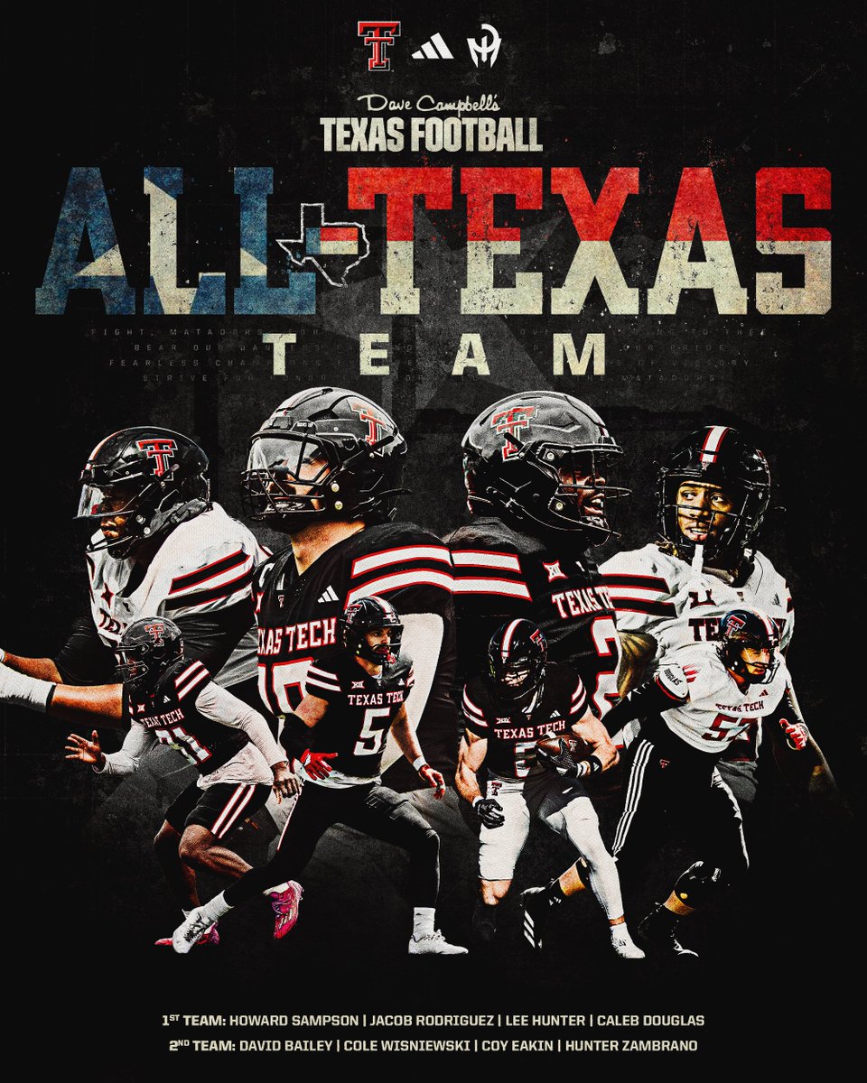 Texas Tech Football (@texastechfb) on Twitter photo The best in the Lone Star State ⭐️
8️⃣ Red Raiders named to the Preseason <a href="/dctf/">Dave Campbell's — TexasFootball.com</a> All-Texas Teams The best in the Lone Star State ⭐️
8️⃣ Red Raiders named to the Preseason <a href="/dctf/">Dave Campbell's — TexasFootball.com</a> All-Texas Teams