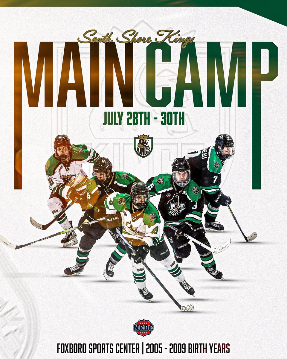 xyz - South Shore Kings (@ssk_hockey) on Twitter photo We are just under a month away from our #NCDC Main Camp!
For more information, contact GM/Head Coach Tyler Holske - tholske@edgesportsgroup.com We are just under a month away from our #NCDC Main Camp!
For more information, contact GM/Head Coach Tyler Holske - tholske@edgesportsgroup.com