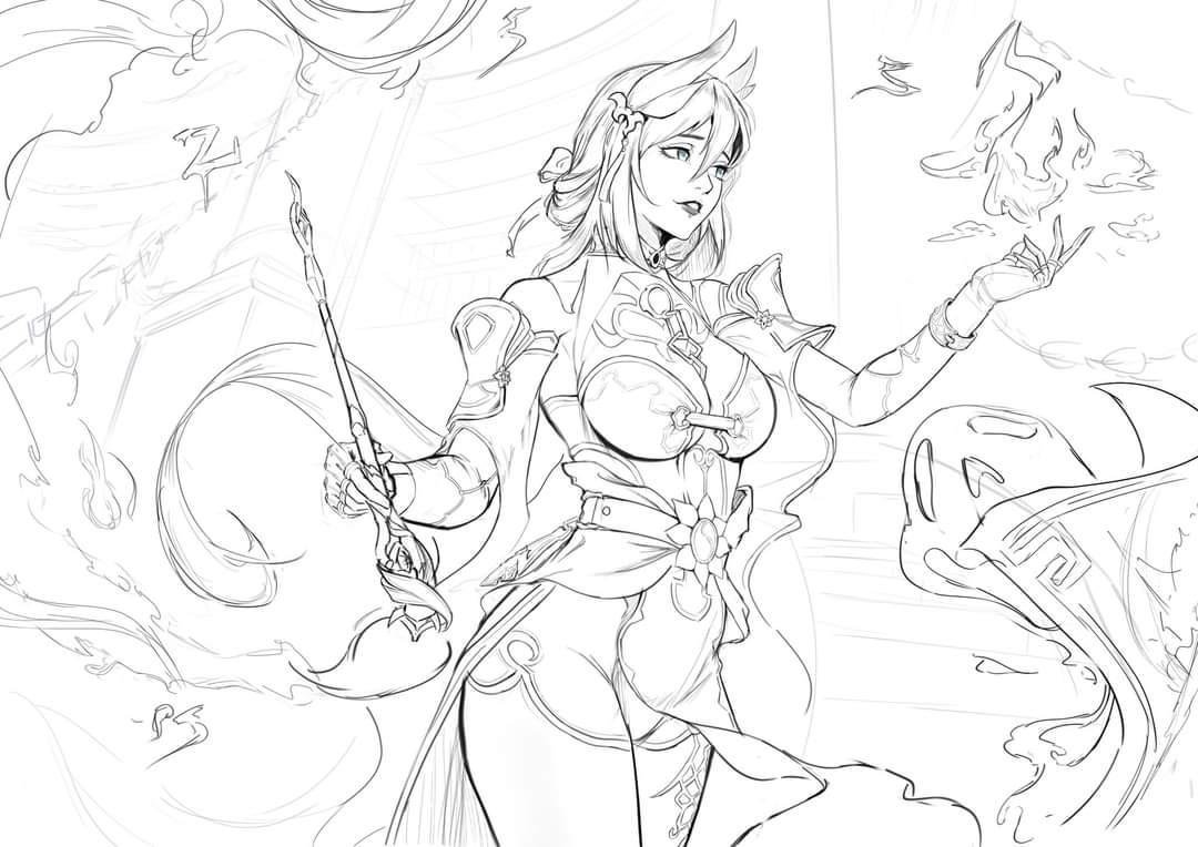 HamiltonMasak's tweet image. Unleashing the flames of elegance line art complete! Can't wait to bring her to life with colors. Stay tuned!  

#CharacterDesign #DigitalSketch #IllustrationArt #OriginalCharacter #ConceptArt #DrawingOfTheDay #FemaleCharacter #SketchWork #ArtistOnTwitter #WorkInProgress