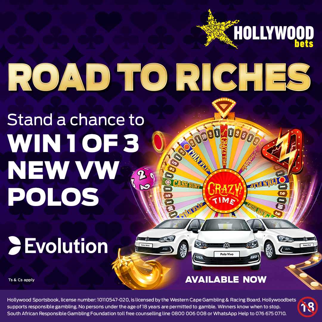 Hollywoodbets's tweet photo. Stand a chance to win 1 of 3 vehicles with Hollywoodbets! 🚗
Bet on selected Evolution games to enter! A combined stake of R100 or more gets you ONE entry into the draw.
Competition runs: 1 July – 31 August 2025.
#HWBTWT #Hollywoodbets #EvolutionGames #Competition https://t.co/Un6urqo4IA