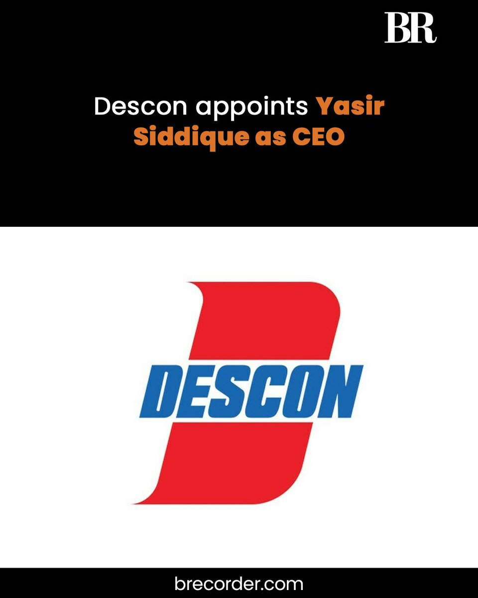 hilalians8's tweet photo. Descon appointed on Monday Yasir Siddique with immediate effect as its Chief Executive Office for an unexpired term.

The development was shared by the large-scale engineering company in a notice to the Pakistan Stock Exchange.

#Descon https://t.co/KlsADrvMAD