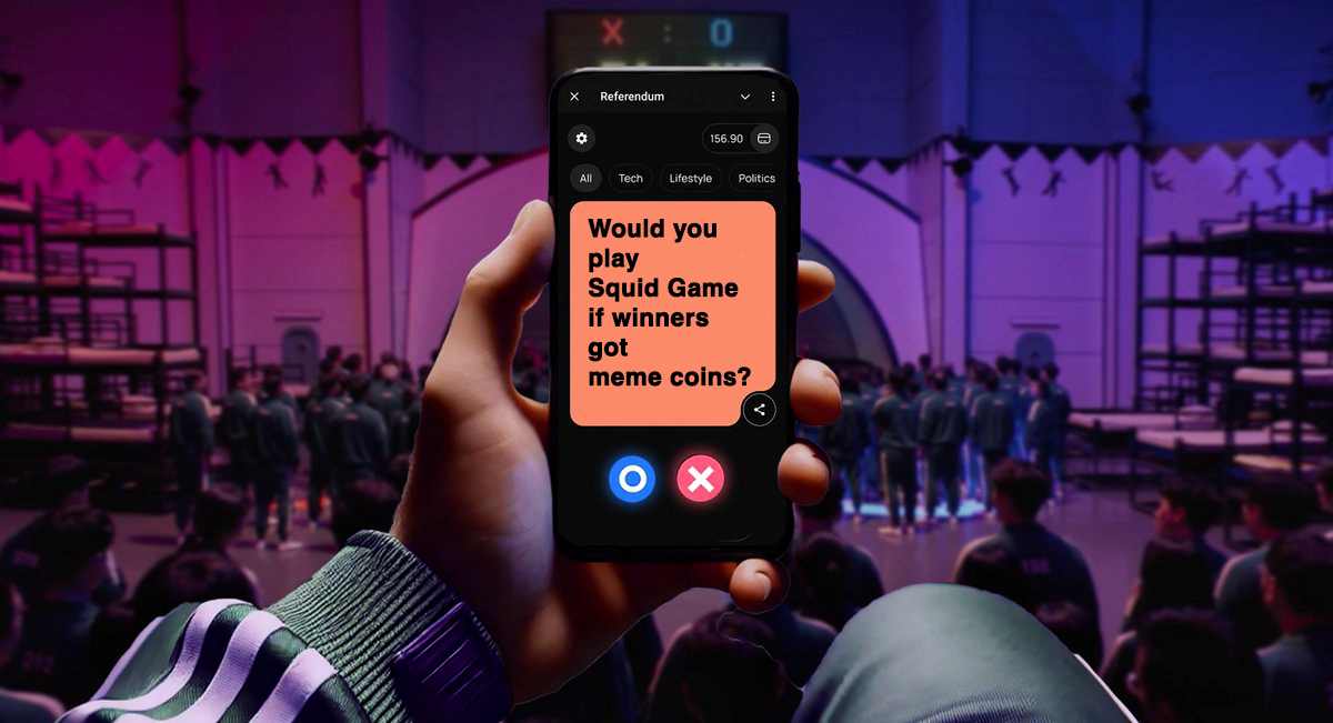 REFERENDUM (@referendum_app) on Twitter photo Did you know there’s an app where you vote like in Squid Game — ❌ 🟢
It’s called <a href="/referendum_app/">REFERENDUM</a> . A public voting app where every vote earns you crypto.
Almost like Squid Game — but no one gets hurt. Just opinions, on-chain.
✅ Go to settings → change vote style from Yes | Did you know there’s an app where you vote like in Squid Game — ❌ 🟢
It’s called <a href="/referendum_app/">REFERENDUM</a> . A public voting app where every vote earns you crypto.
Almost like Squid Game — but no one gets hurt. Just opinions, on-chain.
✅ Go to settings → change vote style from Yes |