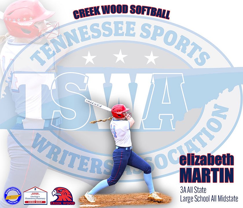 🥎 Shout out to Creek Wood’s Elizabeth Martin for being named to the All State and All Midstate teams!