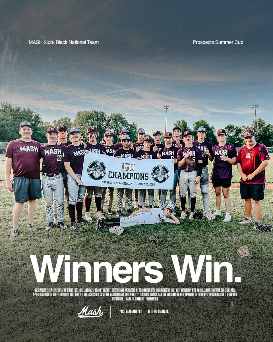 Winners Win. 🔔

2028 Black National Team wins the Prospects Summer Cup!

Fun Fact: To win the tournament they actual had to beat the other two MASH teams one in the semi-finals and the other in the championship. STRONG grad class 📈📈📈