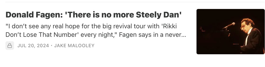 Expanding Dan: the Steely Dan newsletter tweet media