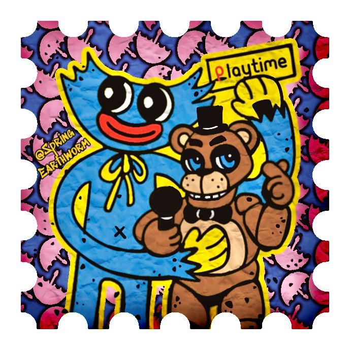 SpringEarthworm's tweet photo. SMALL STAMP DESIGN
#PoppyPlaytime &amp; #FNAF 

#poppyplaytimefanart #huggywuggy #Freddy #FiveNightsAtFreddys #fnaffanart https://t.co/rOYqiCNOsC