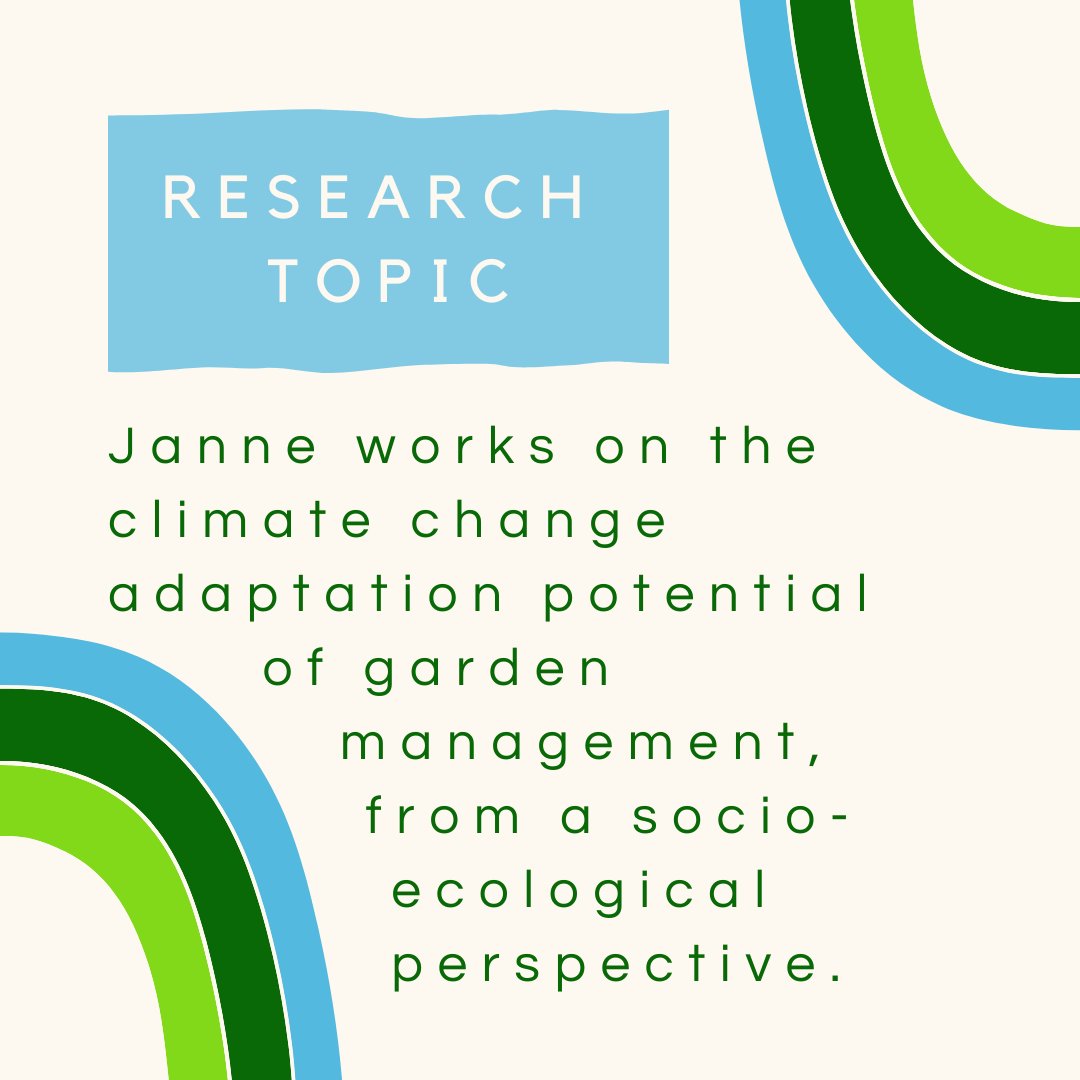 dForNatLan's tweet photo. Janne’s research focuses on what people do in their gardens and why, and how we can improve garden management to better support climate change adaptation. More specifically, she looks at which nature-based solutions (NBS) can be applied in these private outdoor spaces. https://t.co/jkF70qOxjh