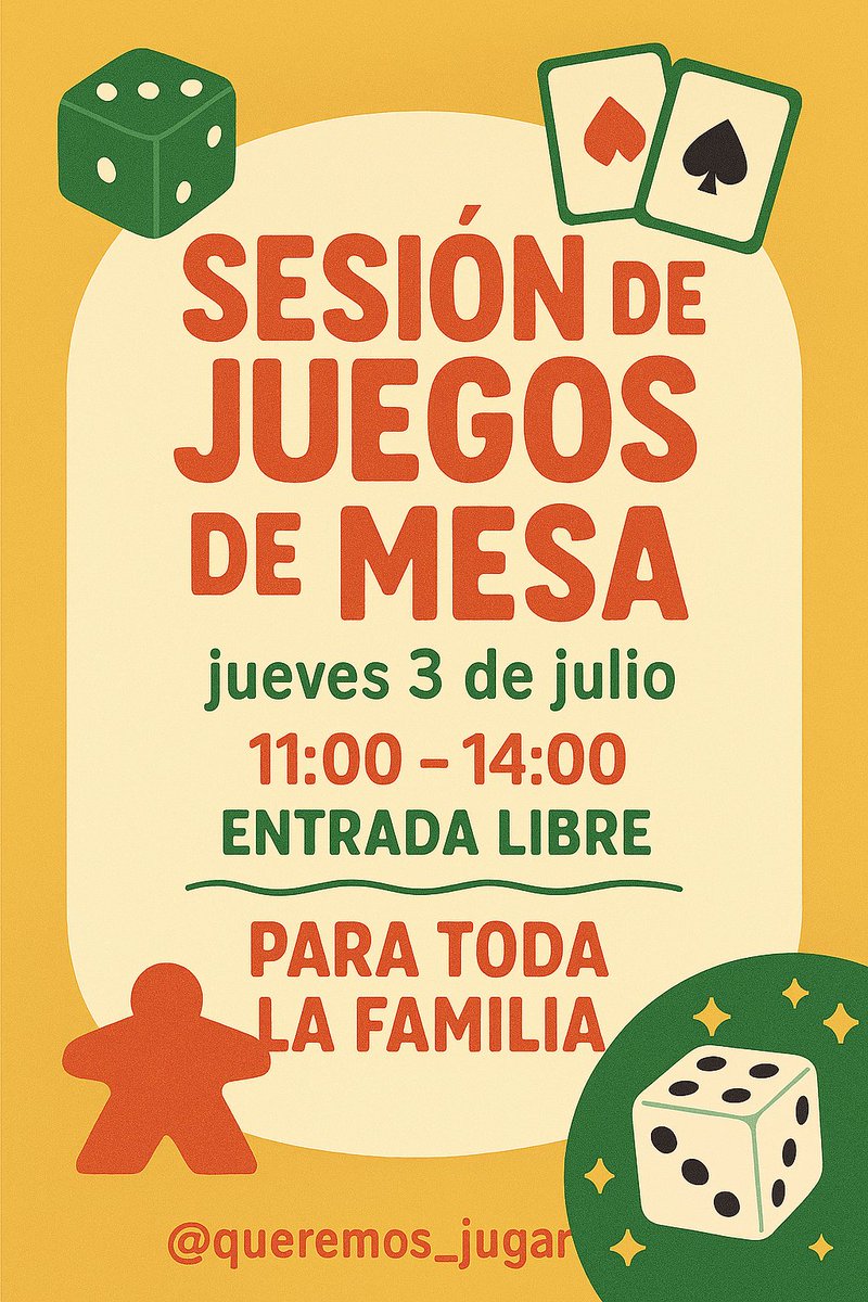 Biblioteca Sevilla (@bibsevilla) on Twitter photo ¡Este jueves jugamos en la Biblioteca! . Juegos para todas las edades: 🃏 Dooble, Virus, Lucky Jirafa, Rhino Hero... 🧩 ¡Y muchos más! Te ayudamos a jugar
🙌 En colaboración con @queremos_jugar
💬 ¡Vente a pasar una mañana divertida!
<a href="/bibsevilla/">Biblioteca Sevilla</a> <a href="/CulturaAND/">Cultura Junta de Andalucía</a> #juevesjugones ¡Este jueves jugamos en la Biblioteca! . Juegos para todas las edades: 🃏 Dooble, Virus, Lucky Jirafa, Rhino Hero... 🧩 ¡Y muchos más! Te ayudamos a jugar
🙌 En colaboración con @queremos_jugar
💬 ¡Vente a pasar una mañana divertida!
<a href="/bibsevilla/">Biblioteca Sevilla</a> <a href="/CulturaAND/">Cultura Junta de Andalucía</a> #juevesjugones