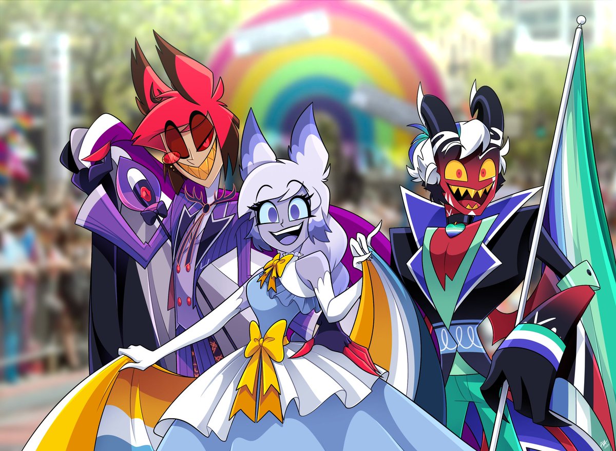 Happy PRIDE MONTH 🏳️‍🌈🥳 
#HelluvaBoss #HazbinHotel