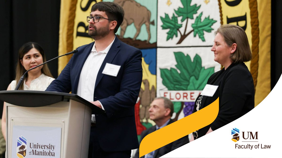 Cody Buhay was selected as Law’s Outstanding Student for the Centre for the Advancement of Teaching and Learning’s Student Teacher Recognition Reception. In turn, he chose Clinical Instructor Allison Fenske as his most impactful university instructor.
news.umanitoba.ca/law-student-di…
