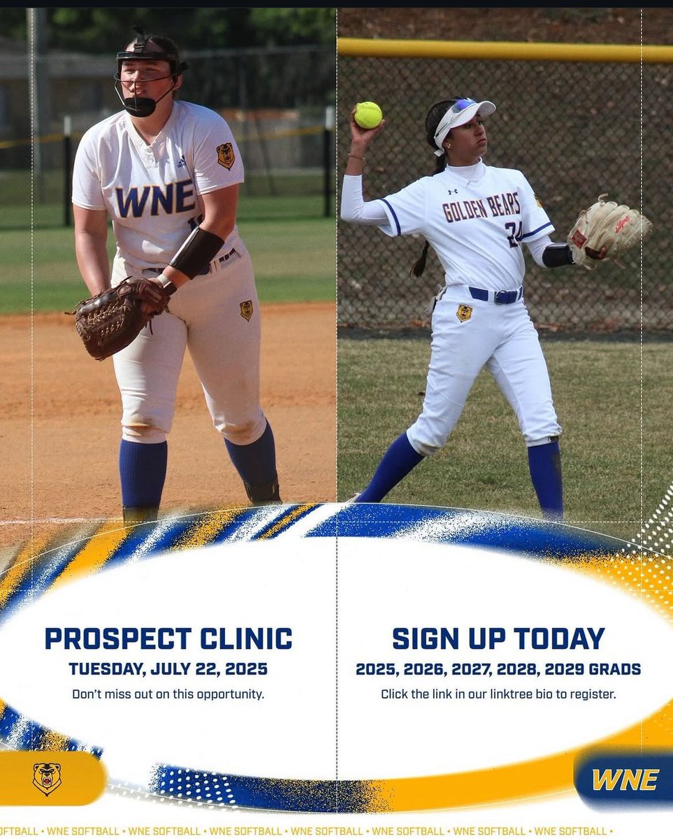 🚨10 Spots Left🚨

July 22nd Prospect Camp is going fast! Register Today to Reserve your spot! 
Come work with the WNE Coaches &amp; Showcase your Skill! 

🔗- tr.ee/gkufsEc69t
