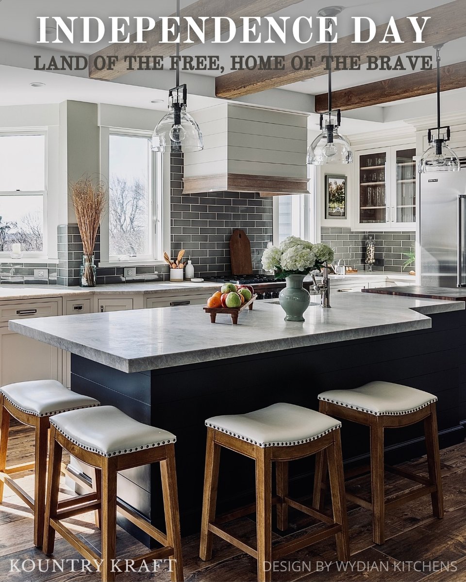 Happy Independence Day! May your day be filled with joy, pride and the embrace of freedom.

Kitchen design by Wydian Kitchens

#KountryKraft #customcabinets #customcabinetry #IndependenceDay #4thofJuly