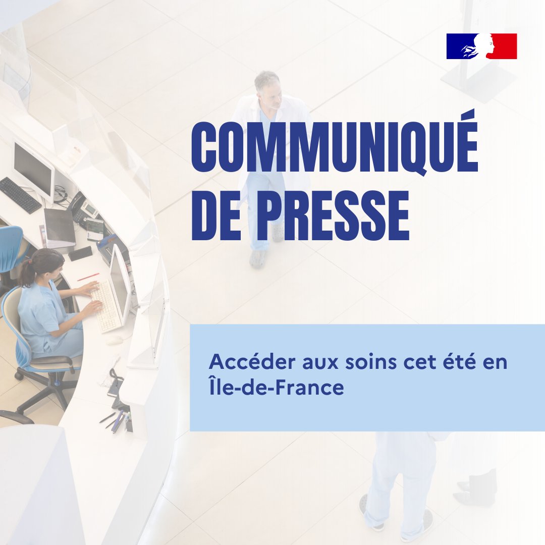 #CommuniquéDePresse | Accès aux soins en Île-de-France cet été 🌞
📢 Plan renforcé de l’ARS : +990 lits, coordination accrue, dispositifs gériatrie/psy/urgence
👵 Renforts EHPAD, CDD canicule, HTSH
🌡️ Canicule : appelez le 15 avant de vous déplacer
👉 tinyurl.com/48smb5u9