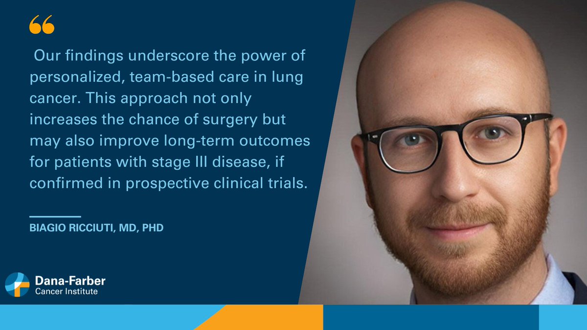 Dana-Farber News (@danafarbernews) on Twitter photo In a new <a href="/JAMAOnc/">JAMA Oncology</a> study, <a href="/BRicciutiMD/">Biagio Ricciuti, MD, PhD</a> <a href="/DanaFarber/">Dana-Farber</a> found chemoimmunotherapy before surgery may offer a path forward for patients with advanced stage III non-small cell lung cancer.
Read more: bit.ly/445t1li In a new <a href="/JAMAOnc/">JAMA Oncology</a> study, <a href="/BRicciutiMD/">Biagio Ricciuti, MD, PhD</a> <a href="/DanaFarber/">Dana-Farber</a> found chemoimmunotherapy before surgery may offer a path forward for patients with advanced stage III non-small cell lung cancer.
Read more: bit.ly/445t1li