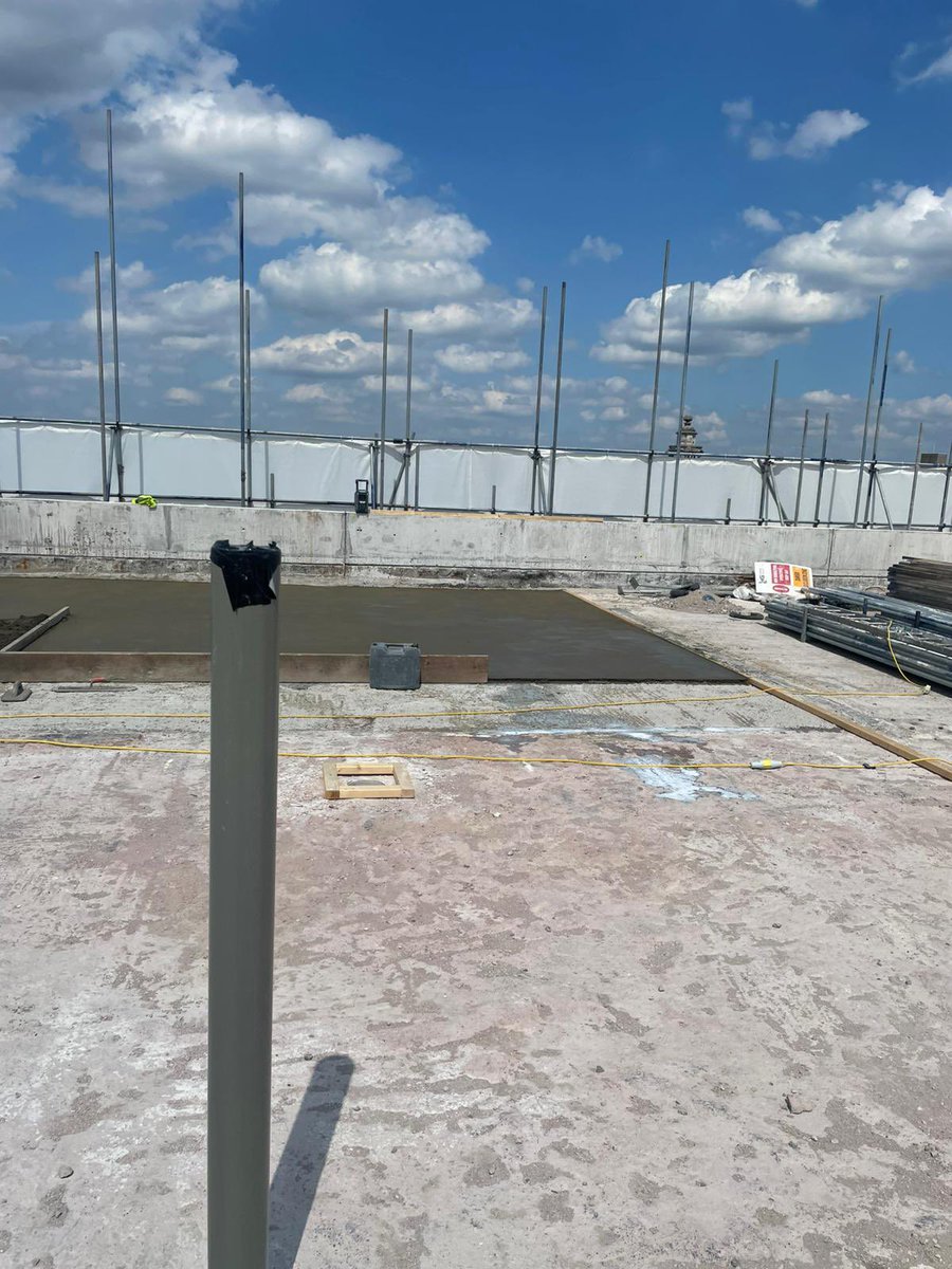 siteform_f's tweet image. Works have today started on our project in Stockport, supplying & installing over 400m2 of Retinol sand/ cement screeds on the roof area