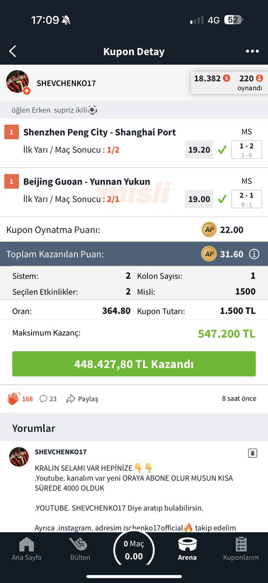 Bugün ÖĞLEN TUTAN BU👊👊👊👊

KRALLLL PAZARTESİ ÖĞLEN MİLYONLAR DAĞITTI <a href="/mislicom/">misli</a> ‘da

Şimdi sen BU TWİTİ 3200 beğeni 800 RT YAPABİLİRSEN SAAT 23.59 a kadar

3kişiye 15.000 er BİN TL 

Saat 23.59-a kadar yapın bende dekont paylaşayım .