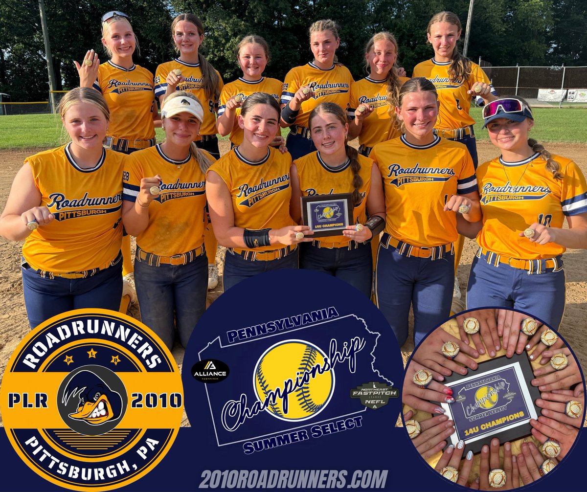 2010Roadrunners's tweet image. Congratulations to PLR 14U for winning the Pennsylvania Alliance Summer Select Championship! It was a weekend filled with great hitting, pitching and defense. The team faced great competition from Pennsylvania, Ohio and Maryland! 
 @AGLSoftball @NEFLfastpitch @thealliancefp