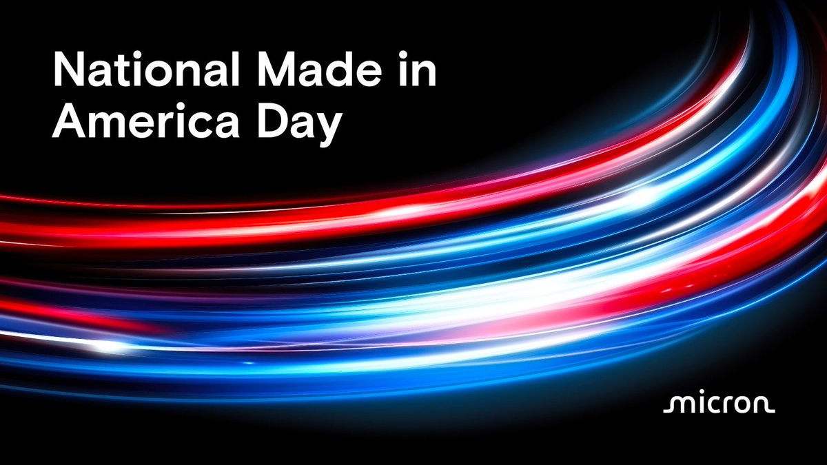 MicronPolicy's tweet image. Today is National Made in America Day! Did you know:
👷♀️ Micron employs nearly 10,000 people in the U.S.
✅Micron has at least 2 suppliers in each of the 50 U.S. states
🚙More than half the vehicles on the road in America today have a chip made at Micron’s fab in Manassas,…