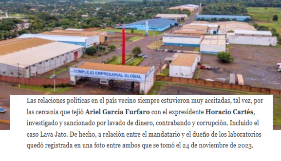 🔴 MAFIA PURA Y DURA

Instalaron un laboratorio de FENTANILO en Paraguay.

Los mismos que mataron a mas de 50 personas en Argentina.

¿Quién los recibe con los brazos abiertos?

HORACIO CARTES.

El negocio es la MUERTE.
Y para ellos, el único DIOS es el  DINERO

El narcoestado no