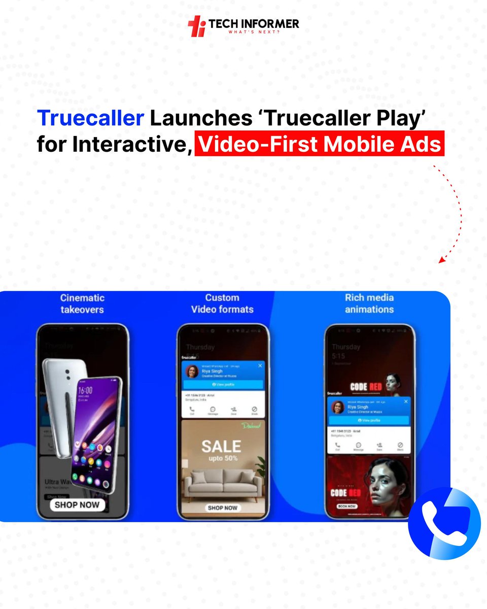 Tech_Informer_'s tweet image. Now offering rich media formats and precise targeting through first-party data, Truecaller Play promises deeper brand-user connections.

#TechInformer
#TruecallerPlay #MobileAdvertising #TruecallerAds