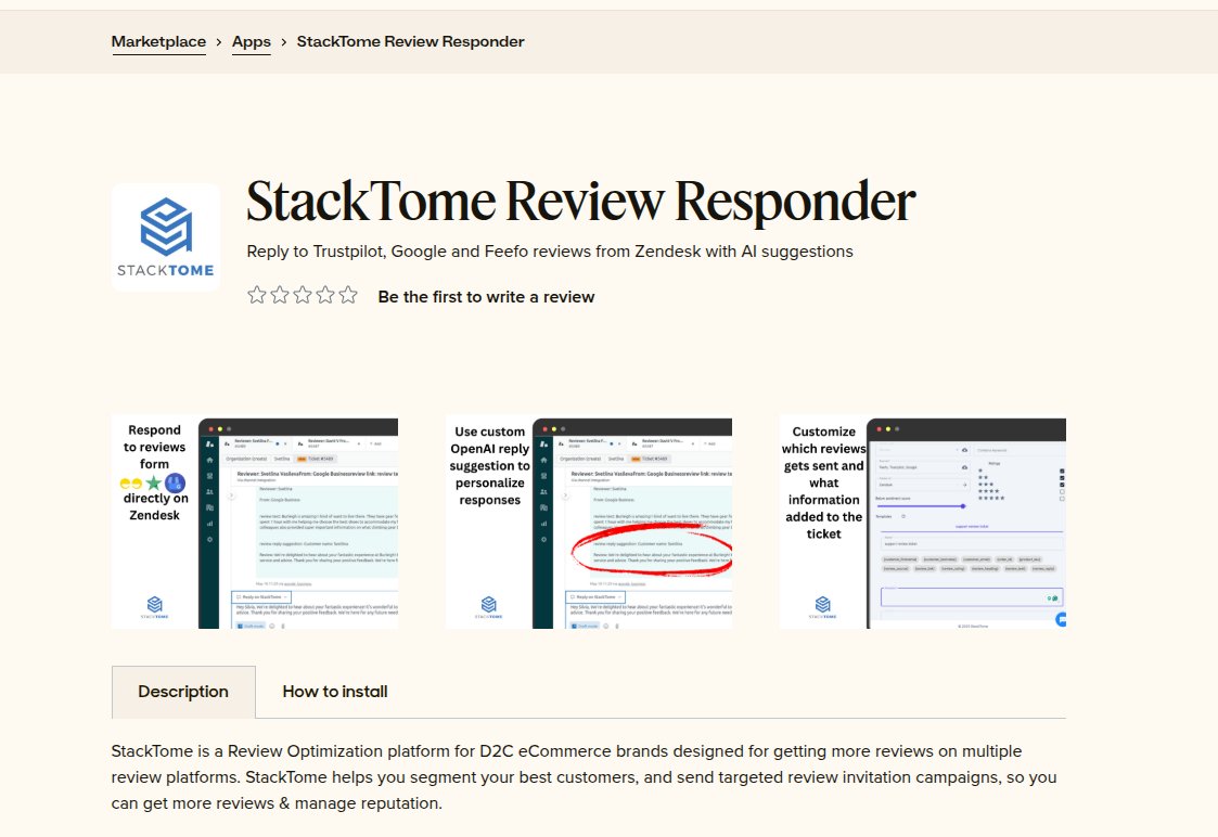 em_stacktome's tweet photo. We've just published a Zendesk review responder app, that's available on any Zendesk paid plan.

- You can respond to any service or product reviews from Trustpilot, Google Business &amp; Feefo
- Include full customer &amp; order information associated with the review https://t.co/chZVU4ajpv