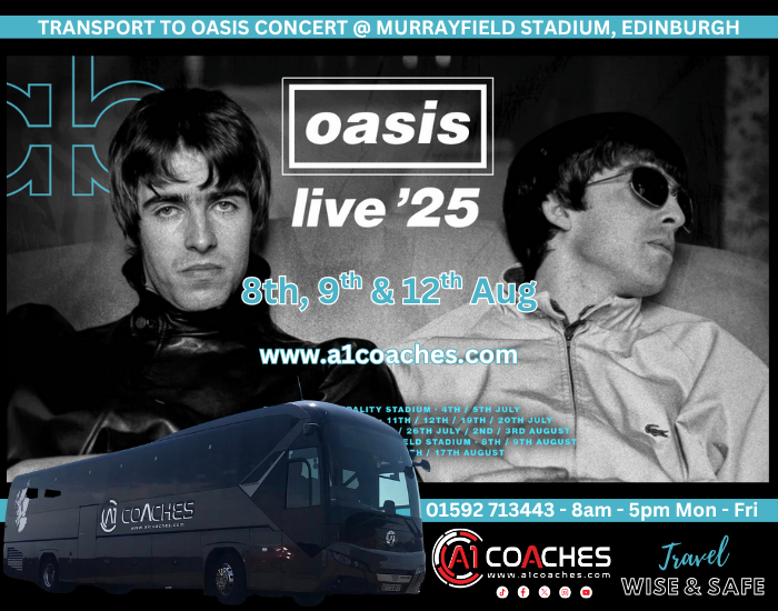 🌟 OASIS TRANSPORT – FINAL SEATS REMAINING! 🌟

📍 Murrayfield Stadium, Edinburgh

🚍 Travel with us from Fife to Murrayfield and back – stress-free, no parking nightmares.

Book via the link below 👇
a1coaches.com/products/trans…

#Oasis #Live #MurrayfieldStadium #ConcertTransport