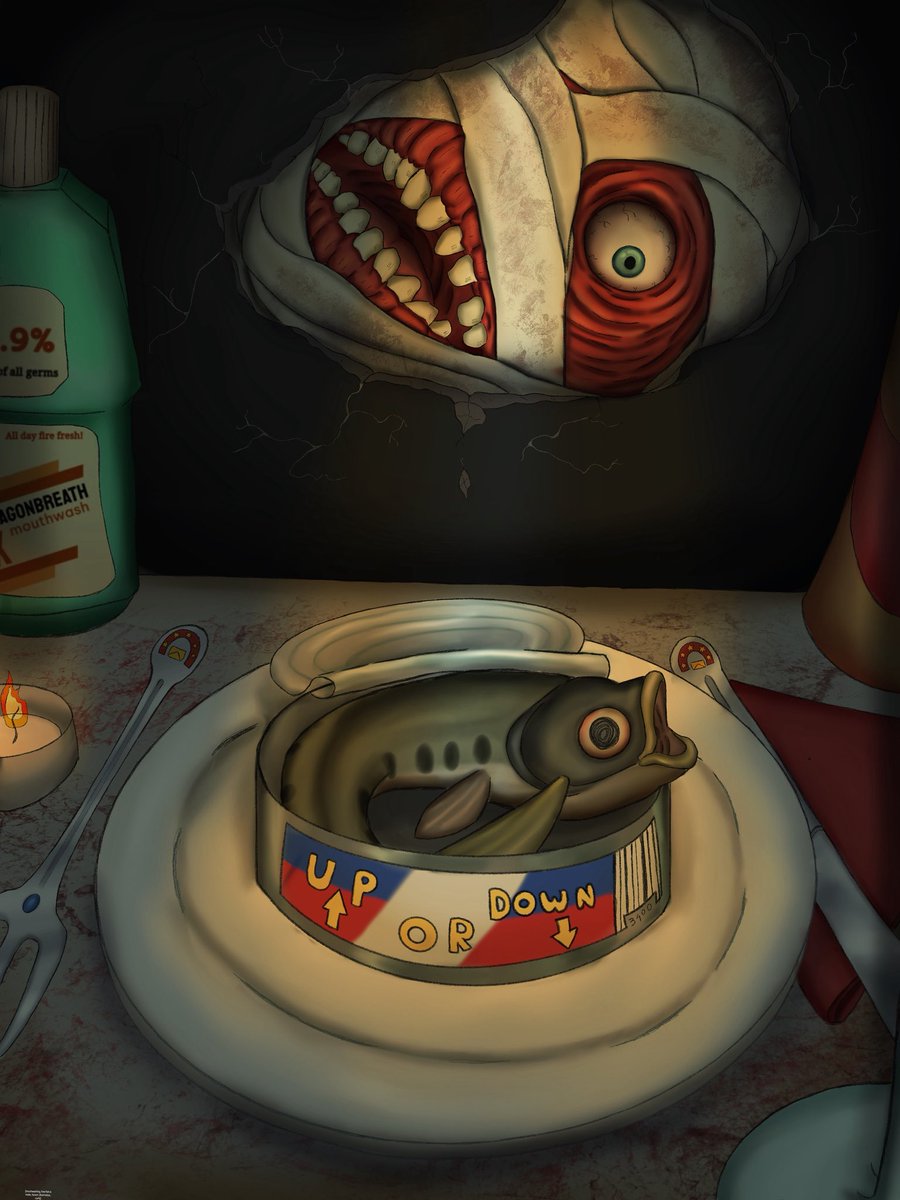 Freaky_f_art's tweet photo. This is an How fish is made and a Mouthwashing fanart at the same time. Did you go up or down?

#Mouthwashing #mouthwashingcurly #mouthwashingfanart #howfishismade #fanart #illustration https://t.co/ypDdUXpZrH