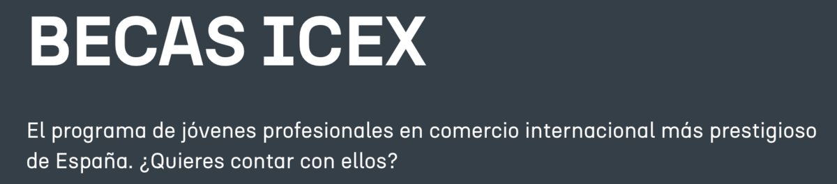 LeganesPct's tweet image. 📣¡Abierta convocatoria de empresas para las #BecasICEX!
Incorpora talento joven con formación top y experiencia internacional
💼 Financiación de hasta el 60% para pymes
🗓️ Inscripciones hasta el 9 de julio
🔗 acortar.link/EYUC3O
#SomosLegatec #Losparquesaportan