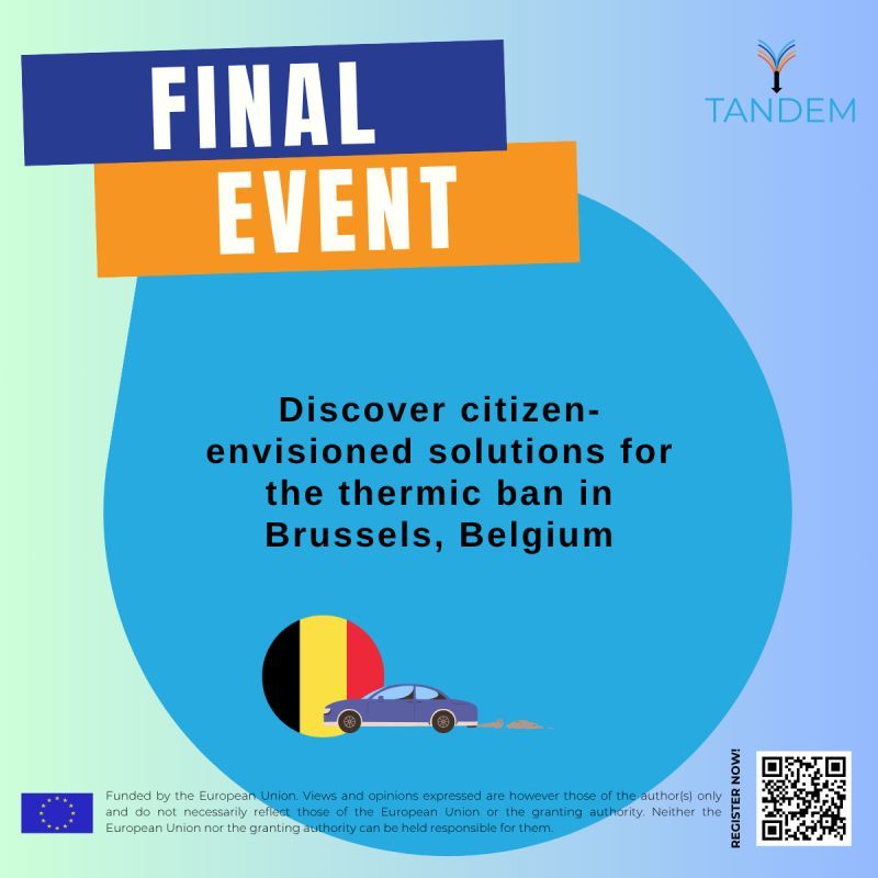 ECTRInews's tweet image. 🚗🌍 After 3 years of research, the TANDEM project reaches its final event

Researchers from 5 EU countries share insights for a just green transition like community-driven solutions to Brussels&apos; thermic ban

📅 July 25 in Brussels/hybrid

Register here🔗 lnkd.in/eYBdESYF