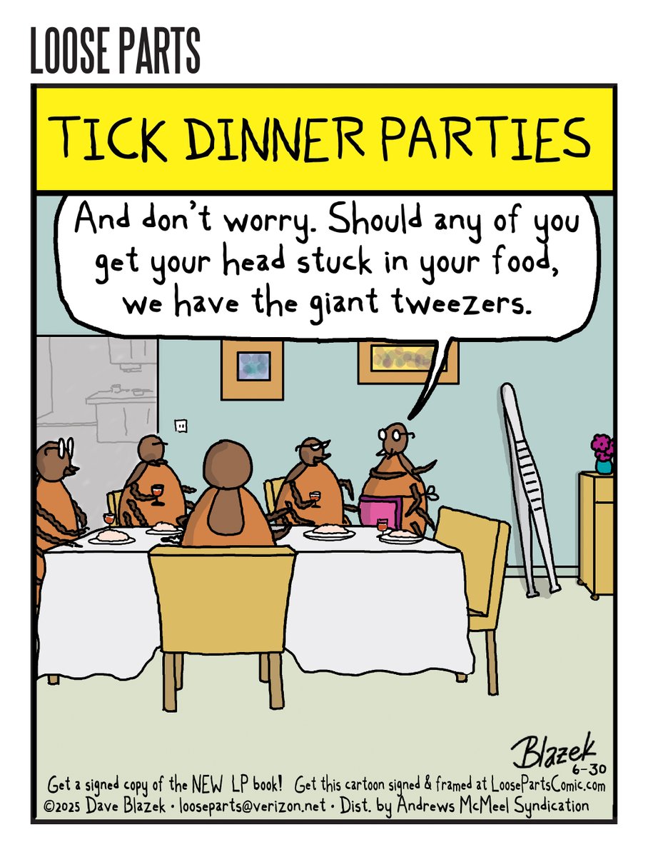 It's all about just being a thoughtful host, isn't it? #Hosting #DinnerParties #Ticks #Hiking #Comic #Cartoon