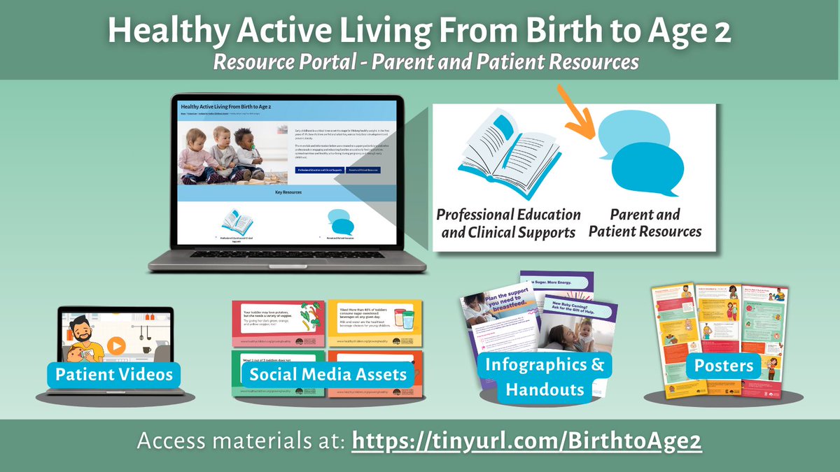 🌟Explore our Healthy Active Living website for children from birth to age 2. Discover valuable resources for parents and patients, including handouts, social media assets and posters. Check it out here: tinyurl.com/BirthtoAge2