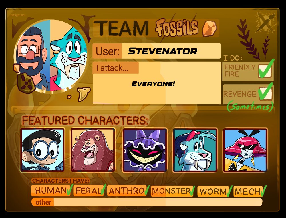 SableElSable's tweet image. I will participate in this year's artfight as Steven Artworks and Sable el Sable at the same user! I can't do too many characters, but I will do my best to draw as many revenges as I can!