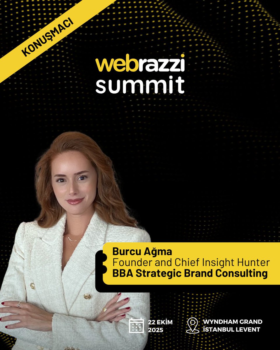 BBA Strategic Brand Consulting ve Connectmind AI kurucusu Burcu Agma (<a href="/BurcuAgma/">BurcuAgma</a>), Webrazzi Summit 2025 sahnesinde bizlerle olacak.

2015’ten beri Amerika’da Verizon, Samsung, HP gibi Fortune 500 markalara stratejik danışmanlık veren Burcu Ağma, Amerika’da Microsoft tarafından