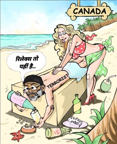 Look at the "Warrior for Khalistan" 🤣 Chilling on foreign beaches, sipping drinks, getting massages… Meanwhile, brainwashing innocent youth in Punjab for violence. Biggest keyboard warrior sitting safe in Canada! #CowardPannun #HypocrisyExposed