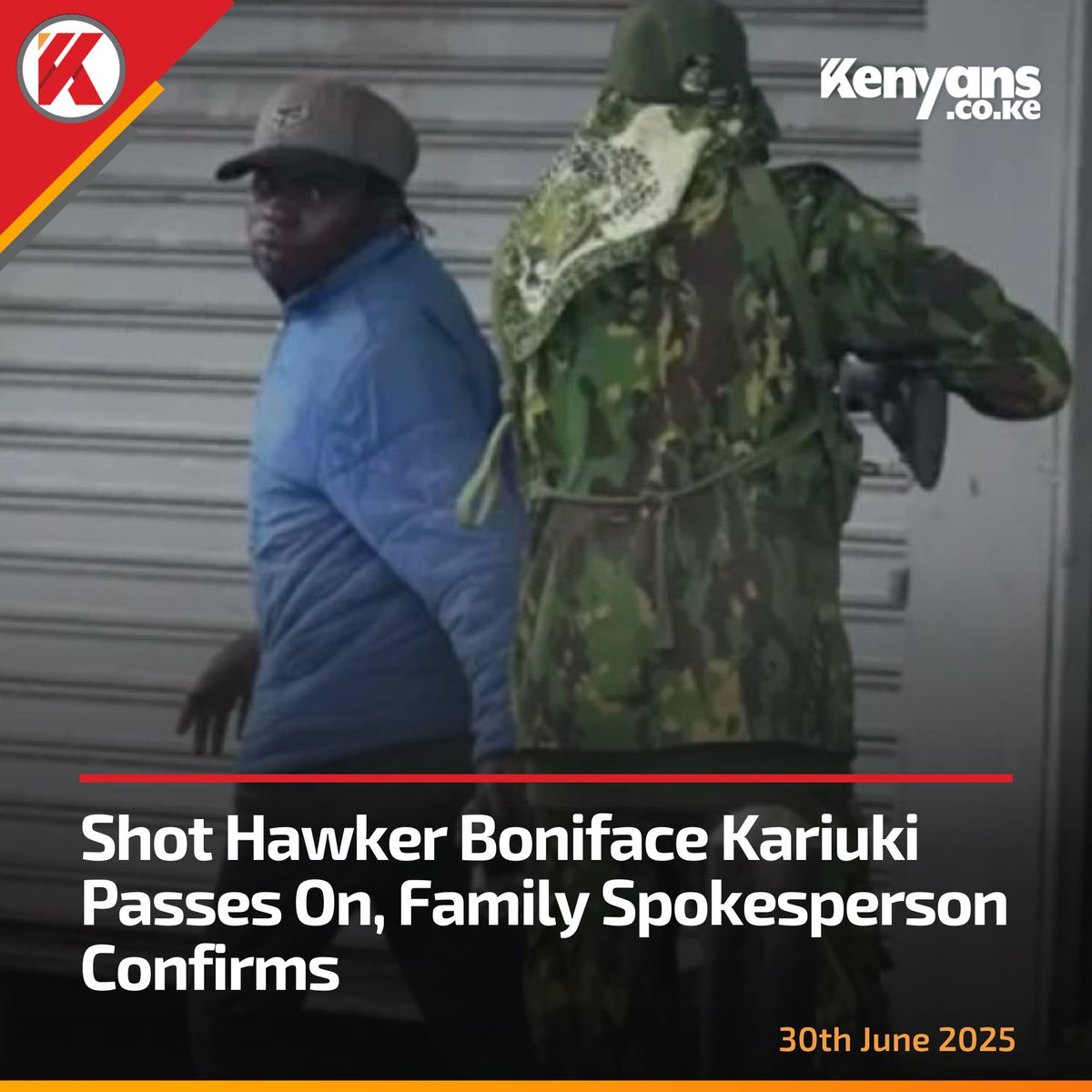 Coming just days after the Murkomen shoot to kill orders.
Hurting!
Fare thee well great hustler..