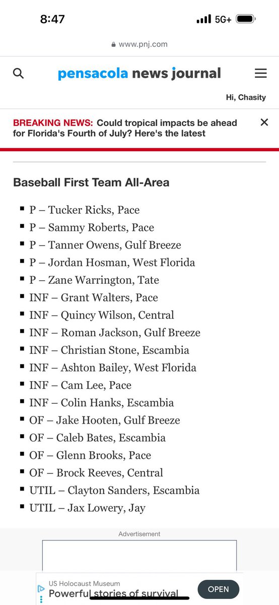 Zane Warrington (@zanewarrington4) on Twitter photo Blessed to be Selected 1st Team All-Area!
<a href="/pnj/">PNJ</a> <a href="/coachbfric/">Bubba Frichter</a> <a href="/nextlevelbb/">Next Level Baseball</a> <a href="/Aggie__Baseball/">Tate Aggies Baseball</a> <a href="/Coach_MCcu/">Brett McCullough</a> Blessed to be Selected 1st Team All-Area!
<a href="/pnj/">PNJ</a> <a href="/coachbfric/">Bubba Frichter</a> <a href="/nextlevelbb/">Next Level Baseball</a> <a href="/Aggie__Baseball/">Tate Aggies Baseball</a> <a href="/Coach_MCcu/">Brett McCullough</a>
