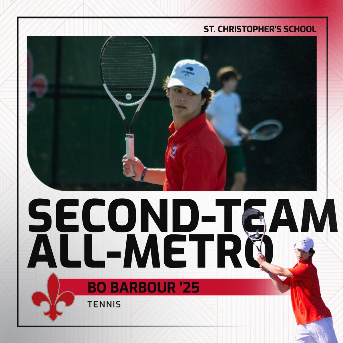 Tennis
Congrats to Sterling Burke '25 (first team) and Bo Barbour '25 (second) on their All-Metro selections!
Blake Caldwell '25 received an honorable mention.
#StCVATennis