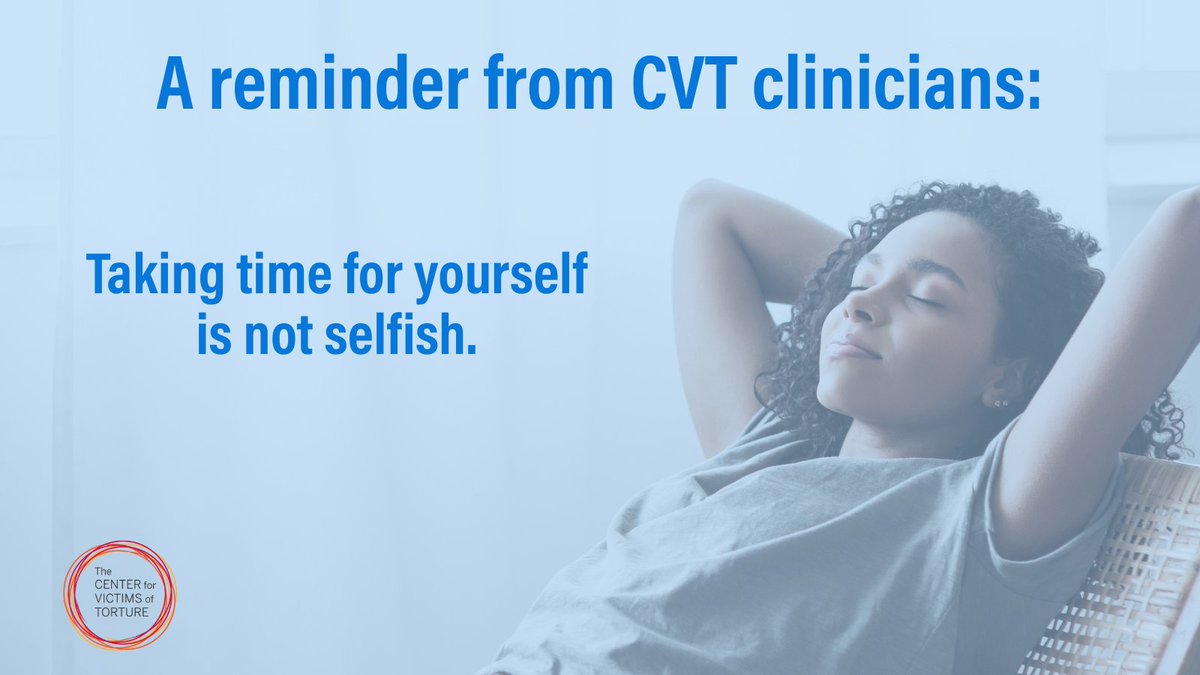 CVTorg's tweet image. CVT clinicians tell us it’s important to take time to relax and do things we enjoy; this is an important part of healthy living. This can mean many things: relaxing, walking outdoors, dancing, eating food that is good for you. When we don’t take care of our bodies and mind, it…