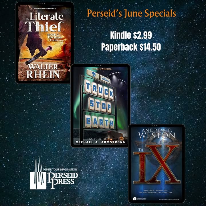 Last call. June's focus is on outliers, one-off niches of their own. Walter Rhein explores non-literacy, Michael Armstrong abduction madness, Andrew Weston's AI Armageddon. All are examples of storytelling bringing something unique to readers. bit.ly/m/PerseidPress