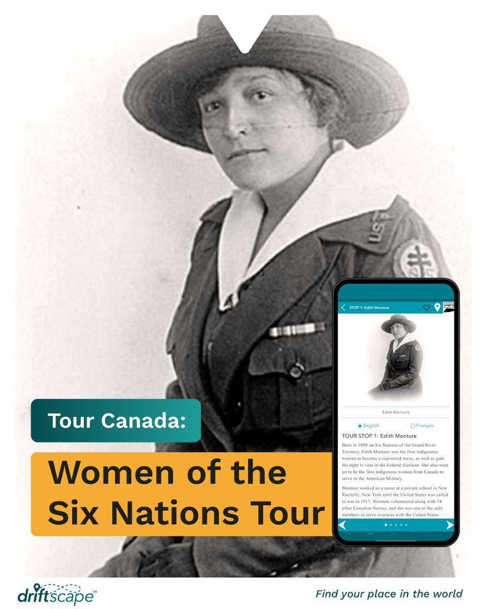 DriftscapeApp's tweet photo. Meet the women who shaped Six Nations—and continue to lead.
The Women of Six Nations tour takes you on a self-guided journey through history, achievement, and resilience. Start your walk today: 
https://t.co/Xkd3VZNbn8 https://t.co/k7WLb7bcBl