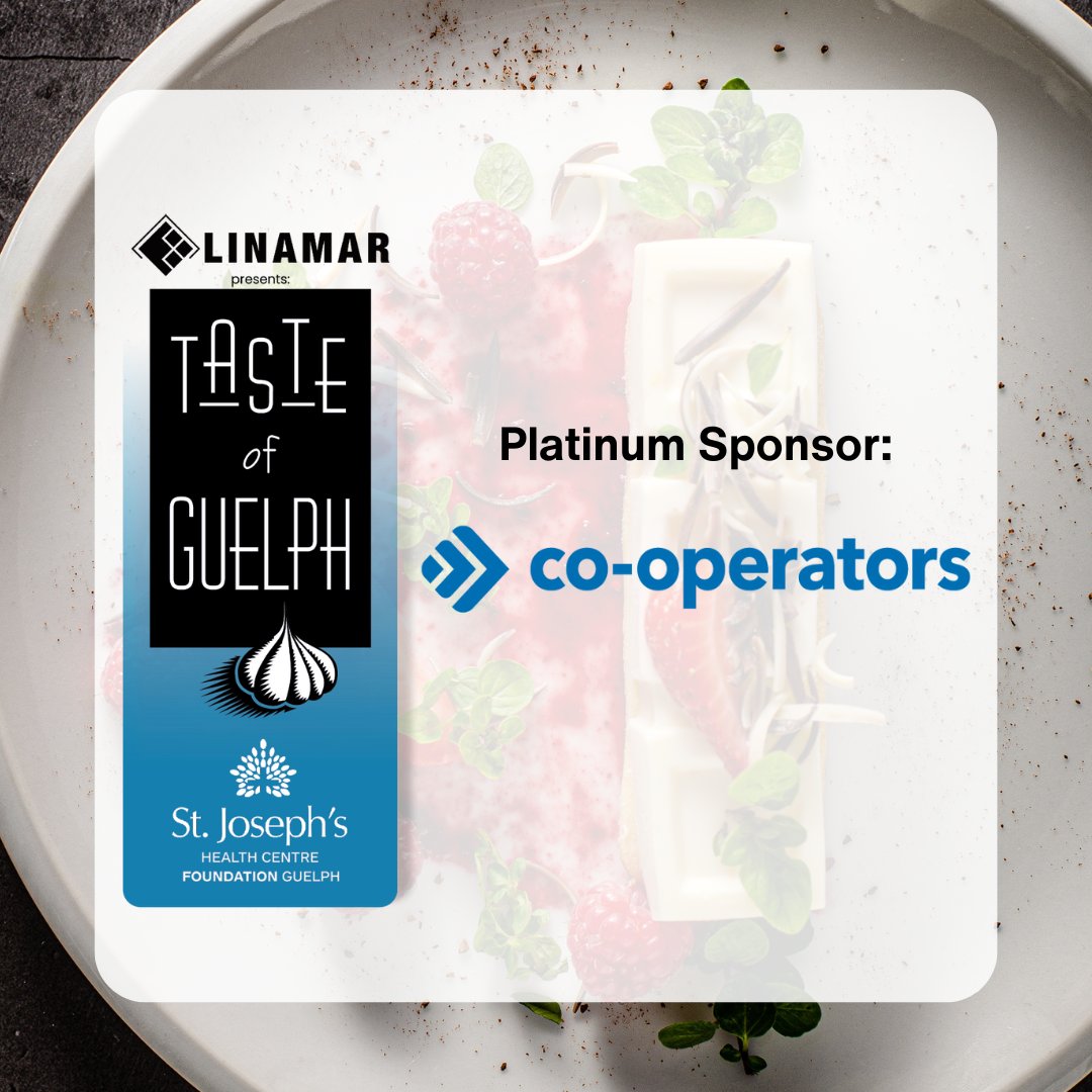 We’re proud to welcome The Co-operators back as a Platinum Sponsor of Taste of Guelph 2025! 
Their generosity is helping drive real change at St. Joe’s by supporting our Building Better Healthcare Campaign. 💙
🎟️ Get your tickets: tasteofguelph.com