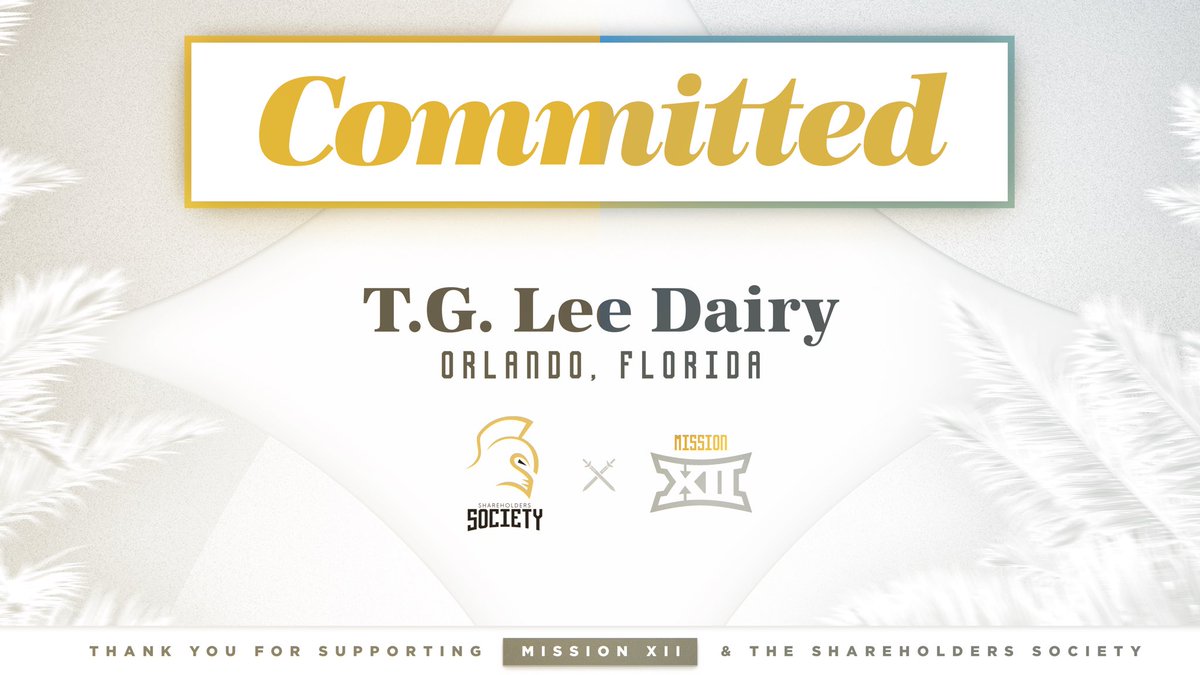 ChargeOnFund's tweet image. Investing in leaders forged through sport 📈
Thank you to T.G. Lee Dairy for your commitment to @UCF_Football and growing with us as a part of the Shareholders Society. We’re grateful for your support!
#GoKnights #ChargeOn
