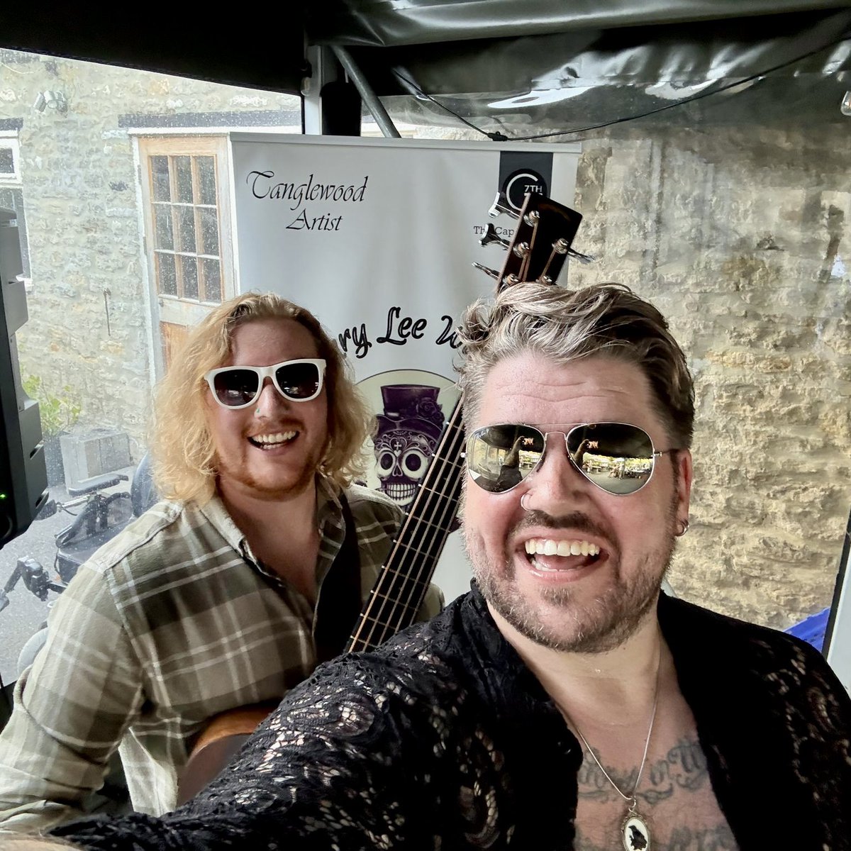 Oundle Fringe with my main man! 😎 We played in a very sweaty marquee with many angry wasps 🐝