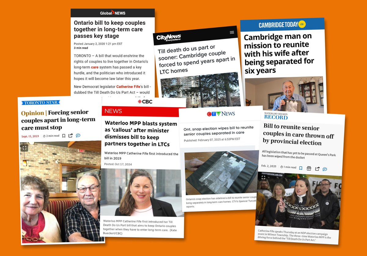 Good 📰! After yrs of advocacy Jim &amp; Joan are back together on the same care campus. Jim was relentless &amp; his love for his wife kept him motivated. Seniors deserve the dignity of being together in their last yrs. We'll continue to fight for #TillDeathDoUsPart Legislation #onpoli