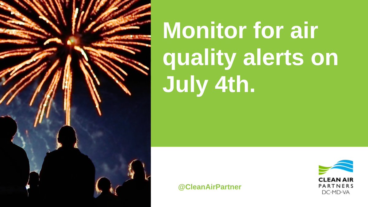 Fireworks are a beloved #July4th tradition, but they can release particulate matter into the air and impact #AirQuality.🎆 

Keep an eye out for air quality alerts this holiday weekend, especially if you're more susceptible to #AirPollution.