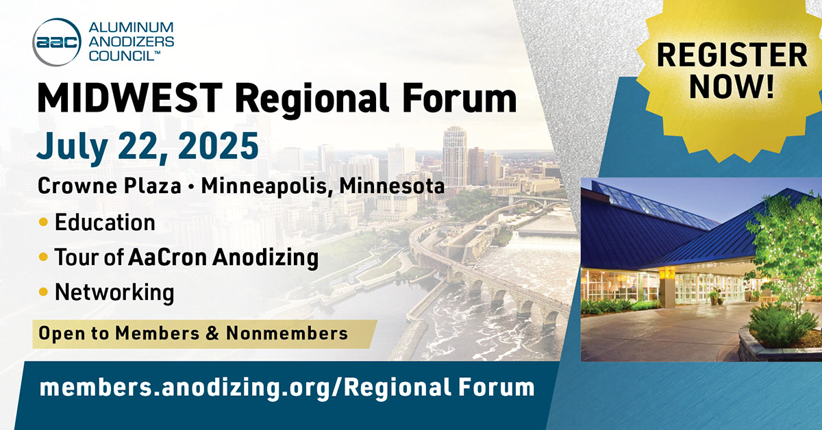 Register Now for the Midwest Regional Forum - Hotel deadline is TODAY (June 30th)! - mailchi.mp/anodizing/regi…