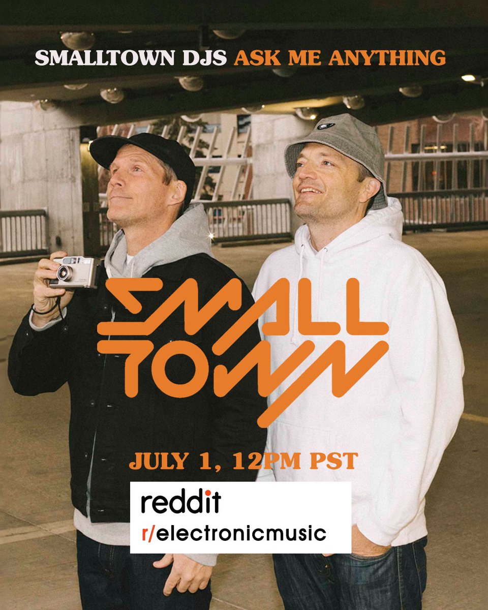 Smalltown DJs (@smalltowndjs) on Twitter photo Hey <a href="/Reddit/">Reddit, Inc.</a> - JULY 1 NOON PST.
We’re doing a <a href="/reddit_AMA/">reddit AMA</a> on r/electronicmusic. We’ve been in the music industry for 20+ years, from DJs to producers to nightclub owners; we’re happy to share stories and learnings, let’s talk! Hey <a href="/Reddit/">Reddit, Inc.</a> - JULY 1 NOON PST.
We’re doing a <a href="/reddit_AMA/">reddit AMA</a> on r/electronicmusic. We’ve been in the music industry for 20+ years, from DJs to producers to nightclub owners; we’re happy to share stories and learnings, let’s talk!