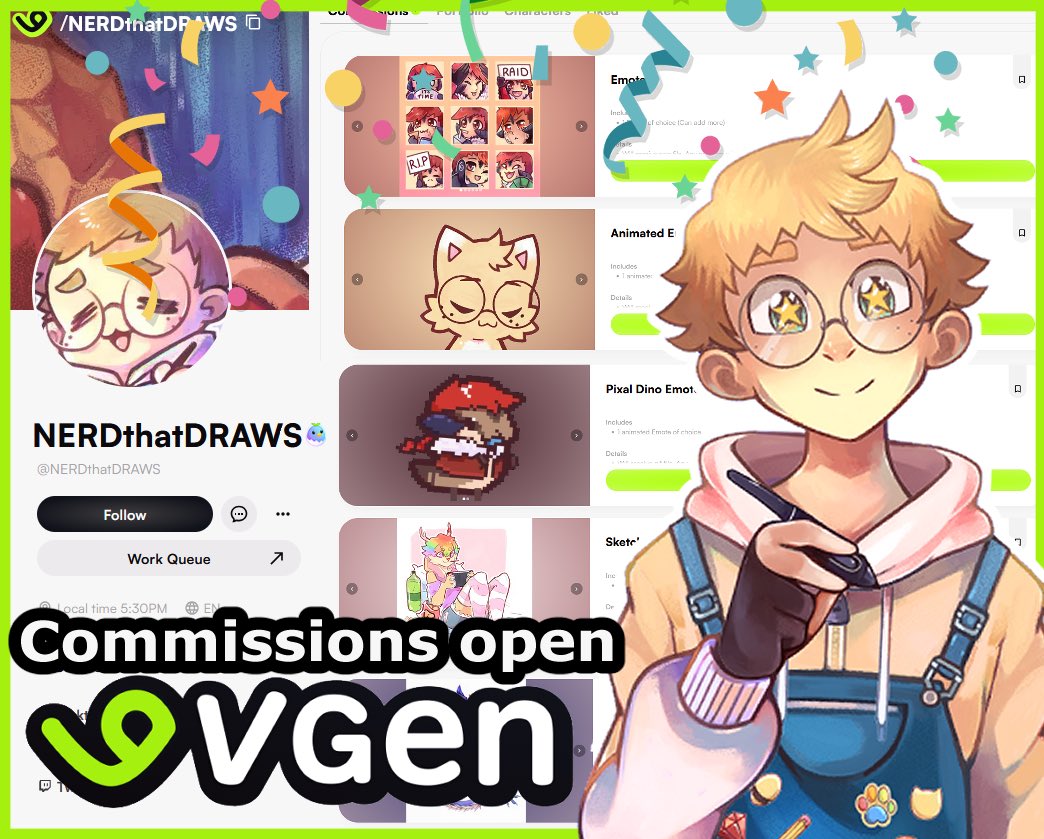 Just a NERD 🖍️ Vgen Commissions OPEN! tweet media