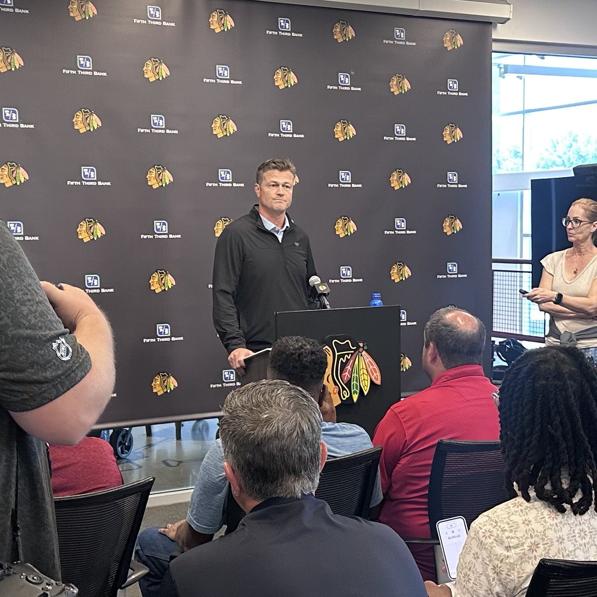 DanaGrey0's tweet image. 2025 Blackhawks Development Camp is a go!
Three of the new guys and Jared Nightingale all on hand in Chicago 📸