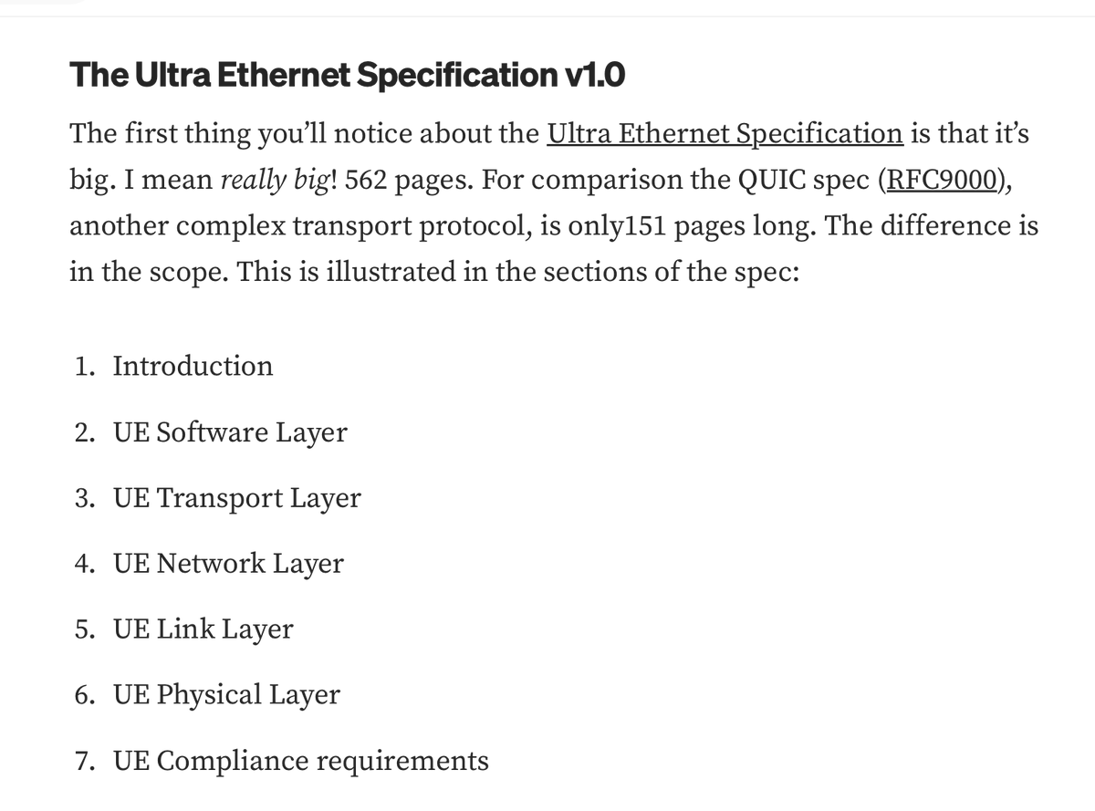 FBorsik's tweet photo. "Today I'm reviewing the long-awaited #UltraEthernet Specification for high performance AI/ML #datacenter #networking. If you're wondering why I'm doing this in a blog I explain that in the writeup... Enjoy!" @TFHerbert
https://t.co/LjoQecinZF
#TomHerbert https://t.co/K8yyBttRS1